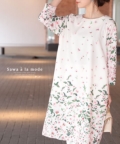 レディース 大人 上品 華やかな花柄チュニックワンピース