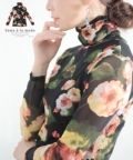 レディース 大人 上品 レイヤードでも楽しめる花柄シアートップス【ゆうパケット可】