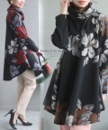 レディース 大人 上品 大人シックな花柄チュニックトップス