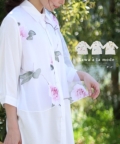 レディース 大人 上品 涼しげな花柄シャツチュニック