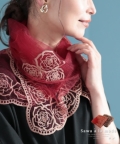 レディース 大人 上品 薔薇の花刺繍が咲く華やかシアーストール【7月26日20時販売新作】【ゆうパケット可】