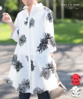 レディース 大人 上品 大輪花のコットンシャツチュニック【ゆうパケット可】 mode-9647